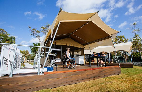 Holiday Park Glamp Tent with Ramp